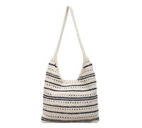 SHENJMAI Bolso de hombro tejido a rayas crochet