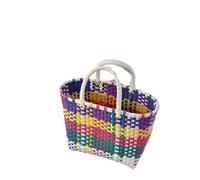 SHENJMAI Bolso tote de rayas paja tejida colores