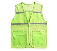 SHENJMAI Chaleco Reflectante de Alta Visibilidad Chaleco de malla publicitario con logotipo impreso for voluntarios, ropa deportiva for grupos beneficio público, trabajo(Brown,XXL)