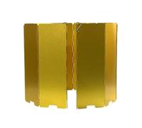 SHENJMAI Cortavientos hornillo Camping Parabrisas Plegable de Aluminio for Estufa Camping, Accesorio a Prueba Viento y Gas for cocinar al Aire Libre. Capucha a elevable(Gold)
