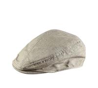 SHENJMAI Gorra Plana Hombre Boina de Lino Transpirable, Gorra Retro Vendedor periódicos, Pintor con Visera, Plana Azul Estilo Conductor(Gray,M)