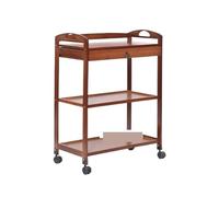 SHENJMAI Mesa Barbacoa Carrito de té de 3/4 Niveles, pequeño Mueble Auxiliar for Sala de Estar, Carrito de salón de Belleza, Estante de Cocina móvil(3layer WithDrawerA)