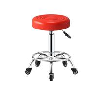 SHENJMAI Taburete con Ruedas Taburete Giratorio de Cuero sintético con Ruedas, Respaldo bajo, Altura Ajustable, for salón Trabajo, Dibujo y reposapiés(Color8)