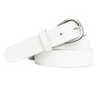 shenky - Cinturón de cuero - 3 cm de ancho - Blanco - Cintura = 85 cm/Longitud total = 100 cm