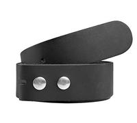 shenky - Correa de recambio para cinturón unisex - Cuero auténtico - Para cambiar hebilla - 4 cm de ancho - Negro - Cintura = 120 cm/Longitud total = 135 cm