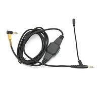 Shenprymic Cable de micrófono de brazo de 3,5 mm para auriculares, con micrófono y control de volumen; micrófono de brazo flexible desmontable para V-MODA MSR7 H6, compatible con PC, portátil