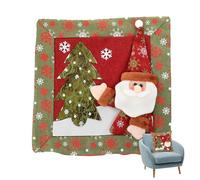 Shenrongtong Funda De Cojín Navideño | 38x38 cm Protector De Diseño Navideño,Cubierta De Cojín con Diseño De Árbol Y Copo De Nieve,para Hogar Dormitorio Sofá Cama Coche Fiesta Festival Vacaciones