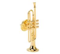 Shenruifa Broche de Solapa en Forma de Trompeta en Miniatura de Oro Pin Mini Broche de Instrumento Musical de Latón con Caja de Almacenamiento