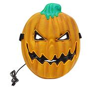 shenruifa Máscara de calabaza de Halloween con 3 modos de iluminación LED, luminoso, novary, fiesta de miedo, cubierta facial de calabaza para adultos