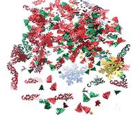 shenruifa Mesa de Navidad confeti Pentagram Santa Feliz Navidad Cartas Pino DIY Accesorios (100 g)