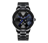 shenruifa Reloj deportivo para hombre, diseño de rueda hueca 3D, resistente al agua, de acero inoxidable (3)