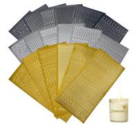 SHENSAIGO Juego de 18 hojas de letras adhesivas de cera para velas, pegatinas de letras para velas, pegatinas para pegar y decorar para álbumes de recortes, bautizos, comuniones, bodas, regalos