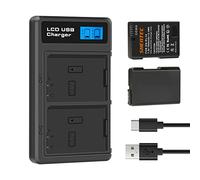 Shentec 7.4V, 1800 mAh Li-Ion Batterie LED Dual Chargeur pour EN-EL14 EL14A D5600 D5500 D5500 D5300 D5200 D5100 D3500 D3400
