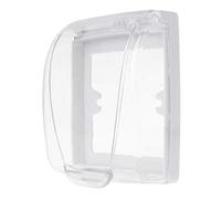 Shenxay Cubierta de plástico impermeable para panel de luz de pared, protección para timbre, tapa abatible, azul transparente, 12 x 4 cm