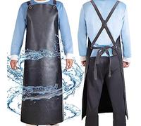 SHEOMERN Delantal de goma impermeable, 48 pulgadas, XL, antidesgarros, vinilo resistente, ajustable, parte trasera cruzada más gruesa para restaurante, lavavajillas, carnicería, trabajo de laboratorio