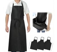 SHEOMERN Delantales de cocina para hombre, impermeable y a prueba de aceite, 3 capas de largo, sin bolsillos, delantal de chef para asar a la parrilla, barbacoa, hornear, regalo para hombres