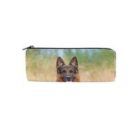 Shepherd Dog Lies On The Lawn - Estuche para lápices de papelería para estudiantes, organizador de almacenamiento de oficina, bolsa de cosméticos para bolígrafos, #492, 21x10.5x5cm