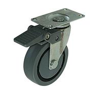 Shepherd Hardware 688.11H Rueda giratoria de Alta Resistencia con Freno, Gris