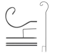 Shepherd Hooks Outdoor - 61.5cm Adjustable Garden Hanger Stand System, Heavy Duty Metal Support Structure, Multi Purpose Hanging Display Design, Weather Resistant Stable Ground Insert | bird feeder ha