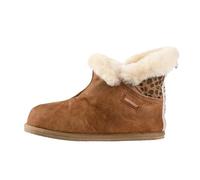 Shepherd of Sweden Bella - Zapatillas de estar por casa para mujer, 100% piel de cordero auténtica, cómodas, suaves y cálidas, Antiguo Coñac Leo, 42 EU