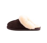 Shepherd of Sweden Jessica - Pantuflas de piel de oveja para mujer, 100% piel de oveja real, sin cordones, cómodas, suaves y cálidas, esponjosas, Moro Castaño, 38 EU