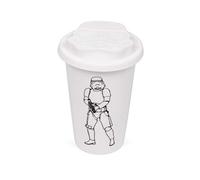 Shepperton Design STMTRPTMW - Taza de cerámica con tapa de silicona, color blanco