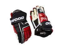 SHER-WOOD Code Encrypt 2 Black/Red/White Junior Guantes de hockey 11″