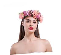 SHERCHPRY 1 Guirnalda Artificial Para Tocado De Flores Tiara Para Mujer Dama De Honor Boda Niña Accesorios Pancarta Para Bebé Diadema De Novia Tocado De Flores Para Novia