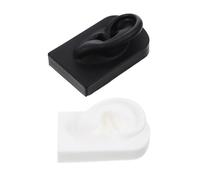 SHERCHPRY 1 Juego Modelo de Oreja de Silicona Realista para Exhibición de Joyería y Práctica de Piercing de Izquierda y Derecha con Soporte para Ejercicios de Limpieza y Formación de