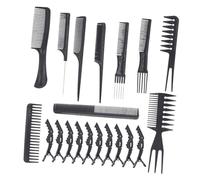 SHERCHPRY 1 Juego Peines Multifuncionales para Hombre Kit de Herramientas de y Tinte Peine de Dientes Dobles y Ancha Plástico con Clips para Corte de Pelo para Salón y Casa Negro
