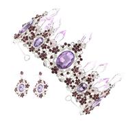 SHERCHPRY 1 Juego Tiara y Pendientes de Cristal para Novias Tocado de Boda con Accesorios de Cumpleaños Adorno Elegante para Celebraciones y Fiestas