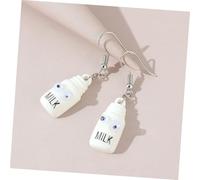 SHERCHPRY 1 Par De Pendientes De Botella De Leche Divertidos Pendientes De Occidente Pendientes Colgantes De Botella De Leche Accesorios Para Las Orejas De Mujer Adorno Para Las Orejas