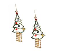 SHERCHPRY 1 Par pendientes arbol de navidad christmas christmas presents complementos navideños decoración árbol pendiente del festival colgante de oreja brillante aleación