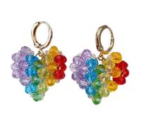 SHERCHPRY 1 Par Pendientes De Borla Rojo Perla Pendientes De Aros De Oro Para Mujer Semental Fiesta Pendientes De Corazon Pendientes De Aro De Las Mujeres Aleación