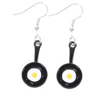 SHERCHPRY 1 Par pendientes de huevo frito espaldas de pendientes para tachuelas aretes con huevo frito pendientes mujer sarten pendientes divertidos colgar fritos Regalo