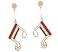 SHERCHPRY 1 Par Pendientes De Notas Musicales Pendientes De Mujeres Colgan Pendientes De Musica Publicar Aretes Para Mujeres Pendientes De Disfraz Para Mujer Pendientes Estéticos Metal Rojo