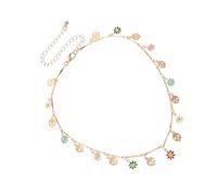 SHERCHPRY 1 Pc Collar Flor Pintada decoración de fotos collares de loto alfiler women bisuteria mujer bijuteria mujer collar mujer collar versátil colgante de cuello femenino aleación Golden