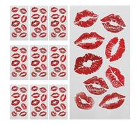 SHERCHPRY 10 Láminas De Tatuajes Adhesivos Para El Día De San Valentín Tatuajes De Labios Para Bailarinas Pegatinas Corporales Pegatinas De