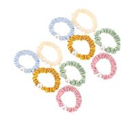 SHERCHPRY 10 Piezas Círculo de cabello multicolor banda anillos deportivos para el cabello accesorios soporte de de caballo de perlas cuerda de pelo de perla Tejido de poliéster