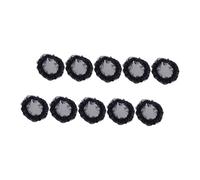 SHERCHPRY 10 Piezas Conjunto De Red De Tocado De Ballet Neto Redecillas Para El Cabello Para Hacer Moños Accesorios Para Fiestas Conformado Estilo Tronco Bollo Largo Malla Redes Negro Cordón