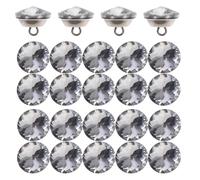 SHERCHPRY 100 Botones para Tapicería de Cristal Transparentes de 20 MM Tachuelas para Coser Sofá y Cabecero Accesorios DIY para Decoración de Muebles Manualidades y Costura Pack de 100
