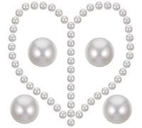 SHERCHPRY 100 Piezas de Perlas Redondas sin Agujeros para Relleno de Jarrones, Decoración Elegante en Abs Blanco, Accesorio para Bases de Vela y Regalos de Cumpleaños