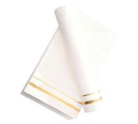 SHERCHPRY 100 Piezas Unidades Servilletas Blancas con Ribete Dorado para Bodas y Fiestas Desechables Elegantes para Banquetes Cumpleaños Decoración de Mesa y Eventos Festivos