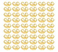 SHERCHPRY 100 Tapas de Cuentas Doradas en Forma de Flor de Hierro para Hacer Pulseras y Collares, Decoración Fácil para Bricolaje en Manualidades y Joyería