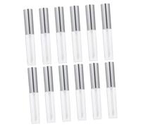 SHERCHPRY 12 piezas Tubos Vacíos para Brillo de Labios con Tapa Plateada Envases Redondos Portátiles para Almacenamiento de Maquillaje Recipientes Reutilizables y Duraderos para Viaje y