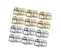 SHERCHPRY 12piezas Caja De Dulces Europeo Para Bodas Forma De Cofre Del Tesoro Hueca Dorada y Plateada Para Fiestas y Celebraciones