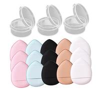 SHERCHPRY 15 Piezas Mini Polvos Puff Facial Esponjas para Dedos Maquillaje Portátil para Polvos Sueltos y Base con Estuche Herramientas de Maquillaje para Mujeres Seco y Húmedo