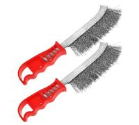 SHERCHPRY 2 Cepillos de Alambre de Acero Anticorrosivo Mango Plástico Cepillo para Limpieza de Óxido y Soldadura Herramienta Manual para Metal y Maquinaria Uso Industrial y Doméstico