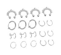 SHERCHPRY 2 Juegos Conjunto De Anillo De Nariz Anillos De Nariz Para Mujeres Hombre Accesorios Fiesta Sin Manguito De Perforación De La Nariz Manguito De La Nariz Acero Inoxidable 19 Uds * 2