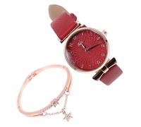 SHERCHPRY 2 Juegos Mirar Pulseras de Moda para Mujer Niños Relojes Mujer señoras Relojes señora Pulsera señora Brazalete Suite Decorar Relojes de Cuarzo Perder Rojo